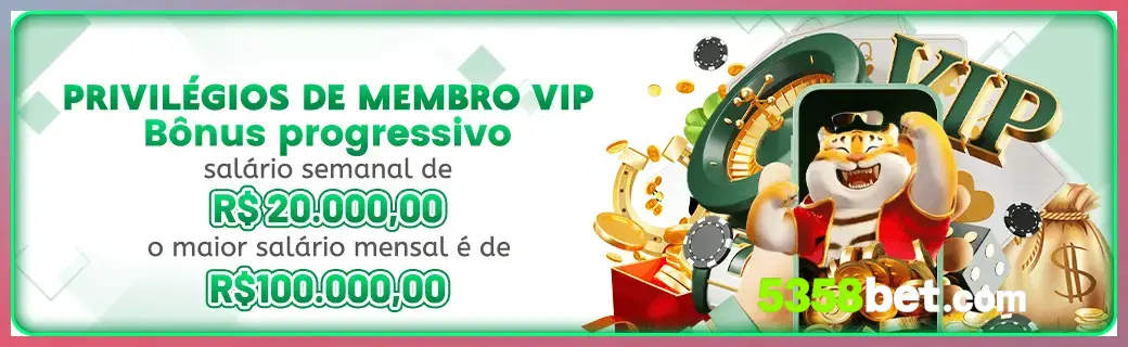 5358BET bônus — cashback 15 por cento e níveis VIP